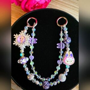 Frozen Elsa & Lububu Inspired Beaded Handbag Charm
